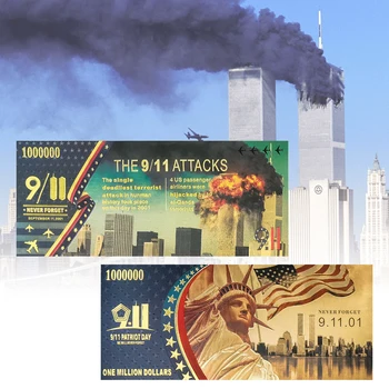 США 911 Атакует Позолоченные банкноты, которые мы никогда не забудем 9.11 День Патриота, Удивительный набор банкнот, Сувенир, подарок для коллекции