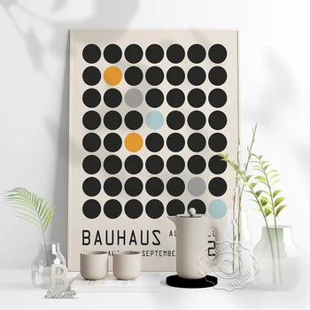 Плакат в Скандинавском стиле с Круглой Точкой в стиле Минимализм, Настенный Принт Bauhaus 1923 Weimar Wall Art Print, Настенная Картина Bauhaus Geometry Home Kids Room Art Decor