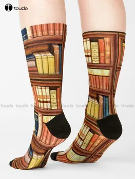 Носки Old Books Мужские носки Персонализированный подарок с цифровой печатью 360 ° Harajuku Унисекс для взрослых, подростков и молодежи Красочные ретро-носки