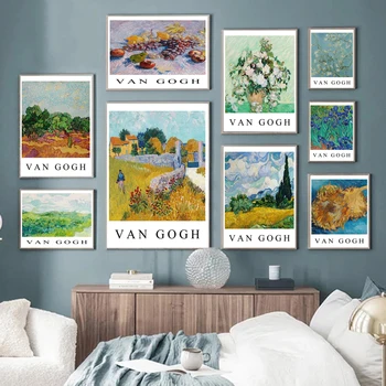 Работы Ван Гога, Подсолнечник, фрукты, пшеница, винтажные плакаты и принты, настенная живопись на холсте, настенные панно для декора гостиной