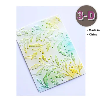 2022 Новая Пластиковая папка с 3D-Тиснением Gracious Leaves используется Для Изготовления открыток, бумаги для вырезок, материалов для украшения процесса Diy