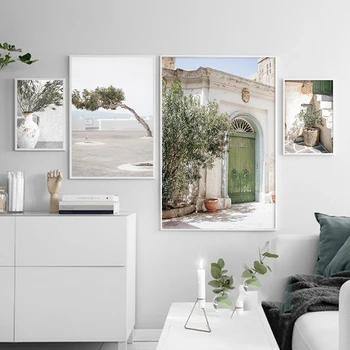 Оливковая ветвь, Ботанический принт, Средиземноморское настенное искусство, картина на холсте, современный минималистичный плакат, Пастельная Настенная картина для гостиной