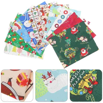10 Листов рождественской хлопчатобумажной ткани, пачка квадратов из цветочной ткани, лоскутное шитье для рукоделия, шитье, скрапбукинг, квилтинг