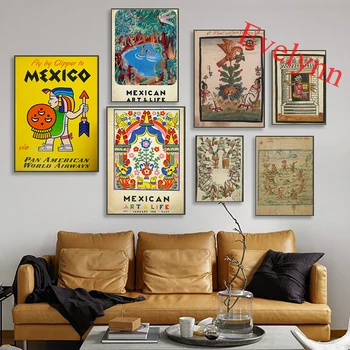 Мексика, Мексиканский Кодекс, Рукопись, Codex, Ацтеки /Центральная Америка Печатный Холст Настенное Искусство Древних майя Декоративный Плакат