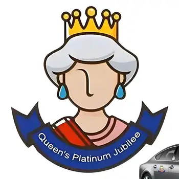Наклейка на окно королевы Елизаветы II, забавные наклейки на окна автомобиля с юбилеем Queen Platinum, Прочные украшения для юбилейного автомобиля Queen