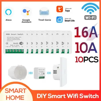 16A/10A Tuya Wifi Smart Switch Control Timer Беспроводные Переключатели Smart Home Automation Работают С Alexa Google Home