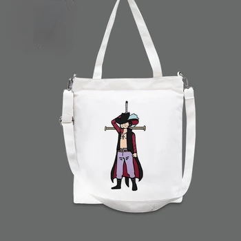 Портативная холщовая сумка One Piece anime peripheral Luffy на плечо, персонализированные креативные покупки, сумка для студенческих занятий, подарок