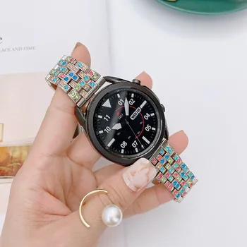 22 мм металлический ремешок с бриллиантами для Samsung Galaxy watch 3 45 мм Huawei watch 46 мм Женский цветной ремешок со стразами для Amazfit GTR 47 мм