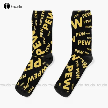Носки Pew Pew Wars Мужские носки унисекс для взрослых, подростков, молодежные носки Рождественский подарок на заказ HD Высококачественный носок с цифровой печатью 360 °