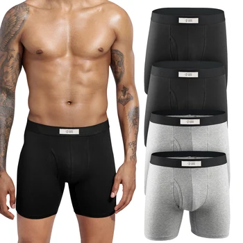 Мужское хлопчатобумажное нижнее белье feichan ashion, мужские спортивные удлиненные боксерские шорты, эластичная дышащая сумка для полной поддержки