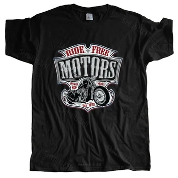 Летняя мужская черная футболка, Подростковая футболка Motard - Moto, Мотоцикл Chopper Bobber, Олдскульная Новая Хлопковая футболка, мужские футболки