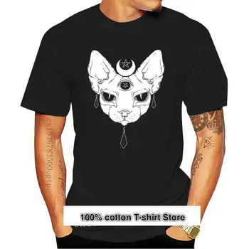 Camiseta de gato Sphynx de tres ojos, ropa gótica de tercer ojo, camiseta gótica de bruja, camiseta pagana de oculto