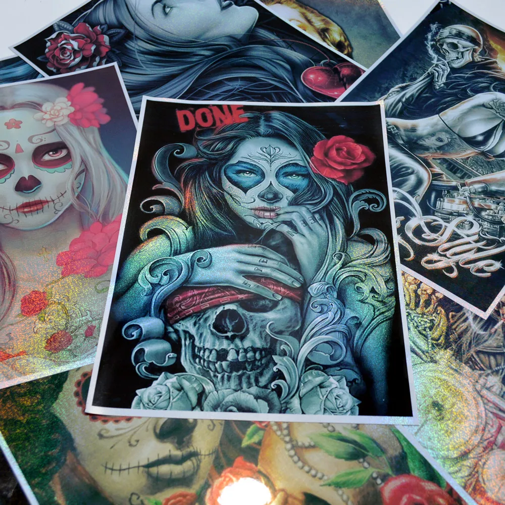 Девушка и Доллары! Потрясающая Настенная Наклейка Great Chicano Skull Tattoo Art Poster - Винтажная Настенная Художественная Роспись для Вашей Комнаты