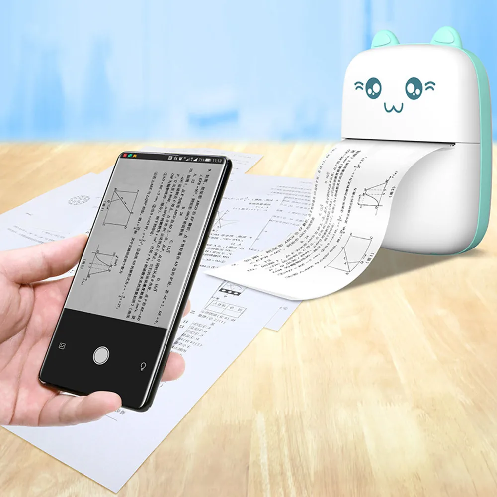 Термопринтер MINI CAT Print Photo Pocket Термопринтер этикеток 58 мм с беспроводной печатью Bluetooth для принтеров Android IOS