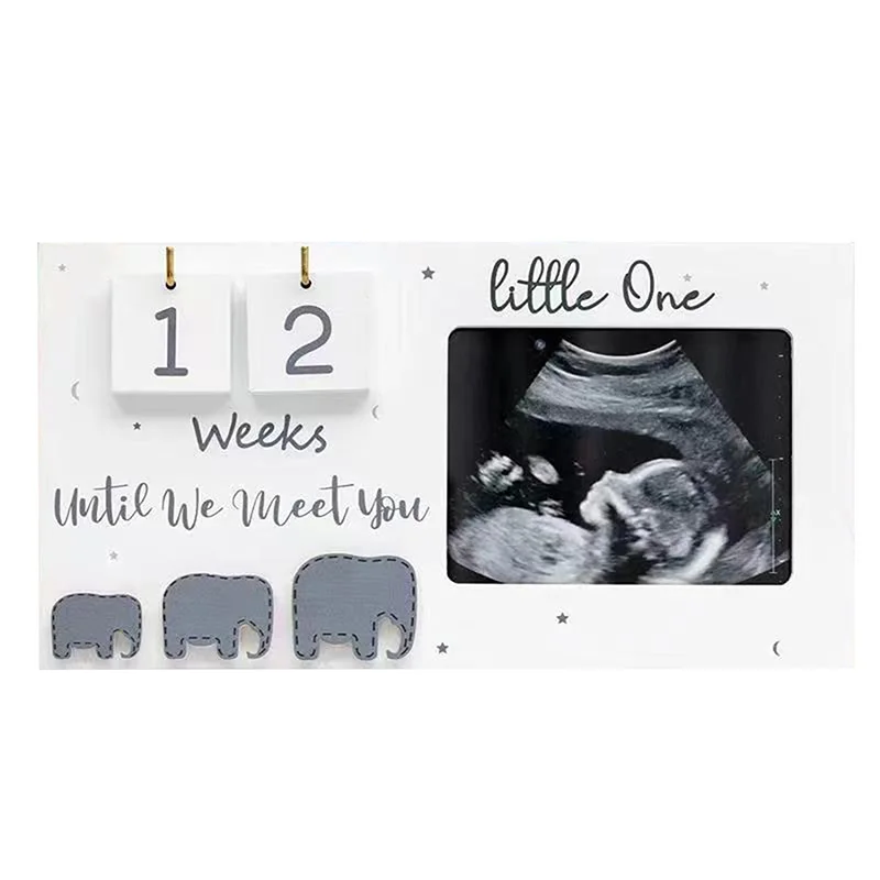 Рамка для сонограммы ребенка, ультразвуковая фоторамка, деревянная табличка с объявлением о рождении ребенка с обратным отсчетом недель