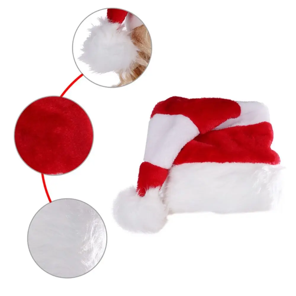 Рождественская шляпа Санта-Клауса, Эльф, Санта-Клаус, Красно-зеленая плюшевая шляпа, кепка, С Новым годом, Рождественские шляпы в подарок
