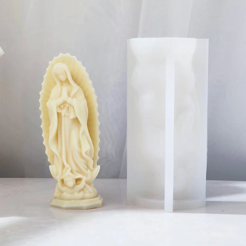 Молитвенный портрет Мадонны, силиконовая форма для свечей, 3D Статуя Марии, Инструмент для изготовления гипса из смолы, Набор мыла ручной работы, Артефакт домашнего декора, Подарок