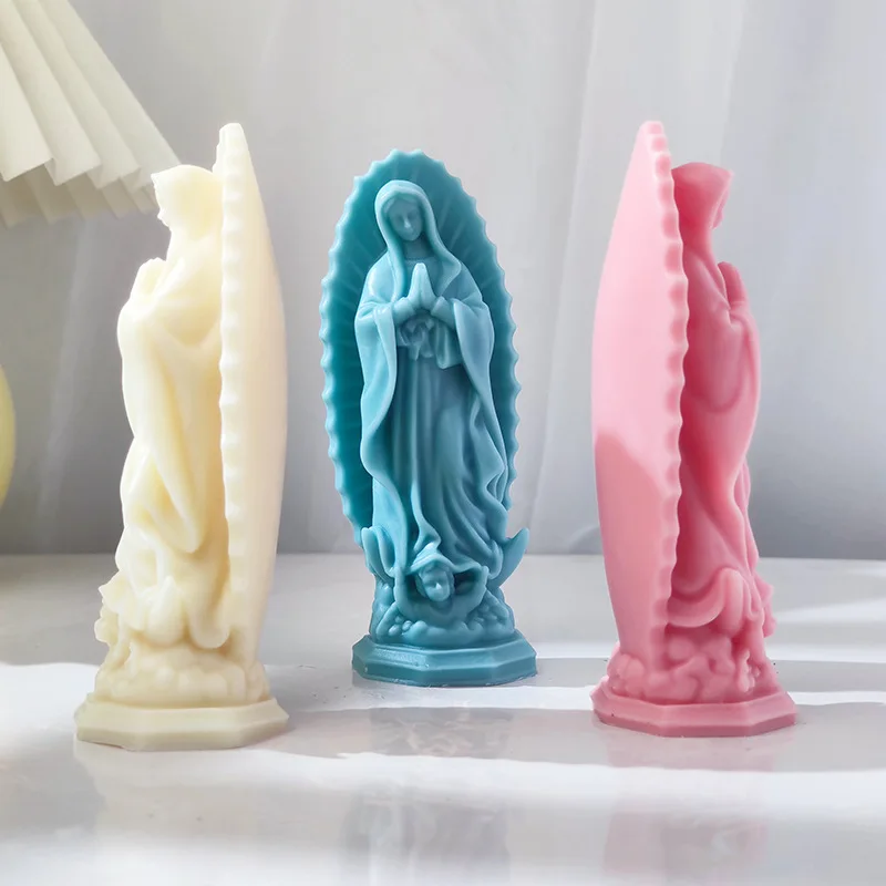 Молитвенный портрет Мадонны, силиконовая форма для свечей, 3D Статуя Марии, Инструмент для изготовления гипса из смолы, Набор мыла ручной работы, Артефакт домашнего декора, Подарок