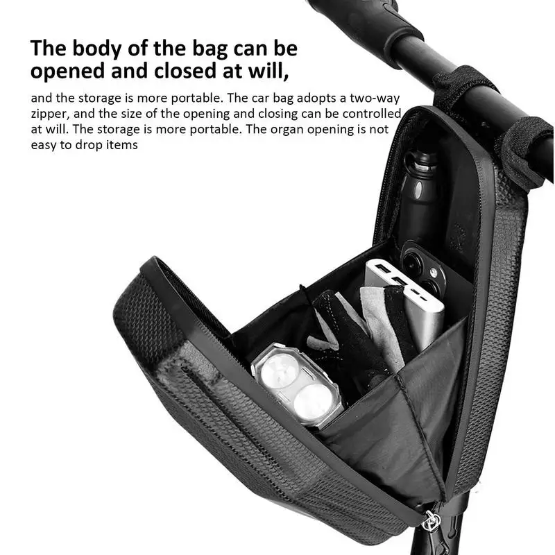 Сумка для электрического скутера с двойной застежкой-молнией, водонепроницаемые сумки для скутеров, передняя сумка для велосипеда, сумка для руля, безопасное хранение скутера