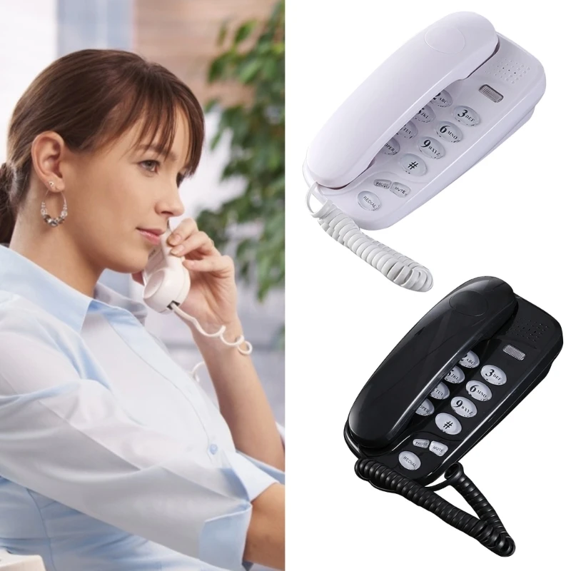 N80D KXT-580 Проводные телефоны с большими кнопками Стационарный телефон с подсветкой для повторного набора номера, настенное крепление или настольный телефон