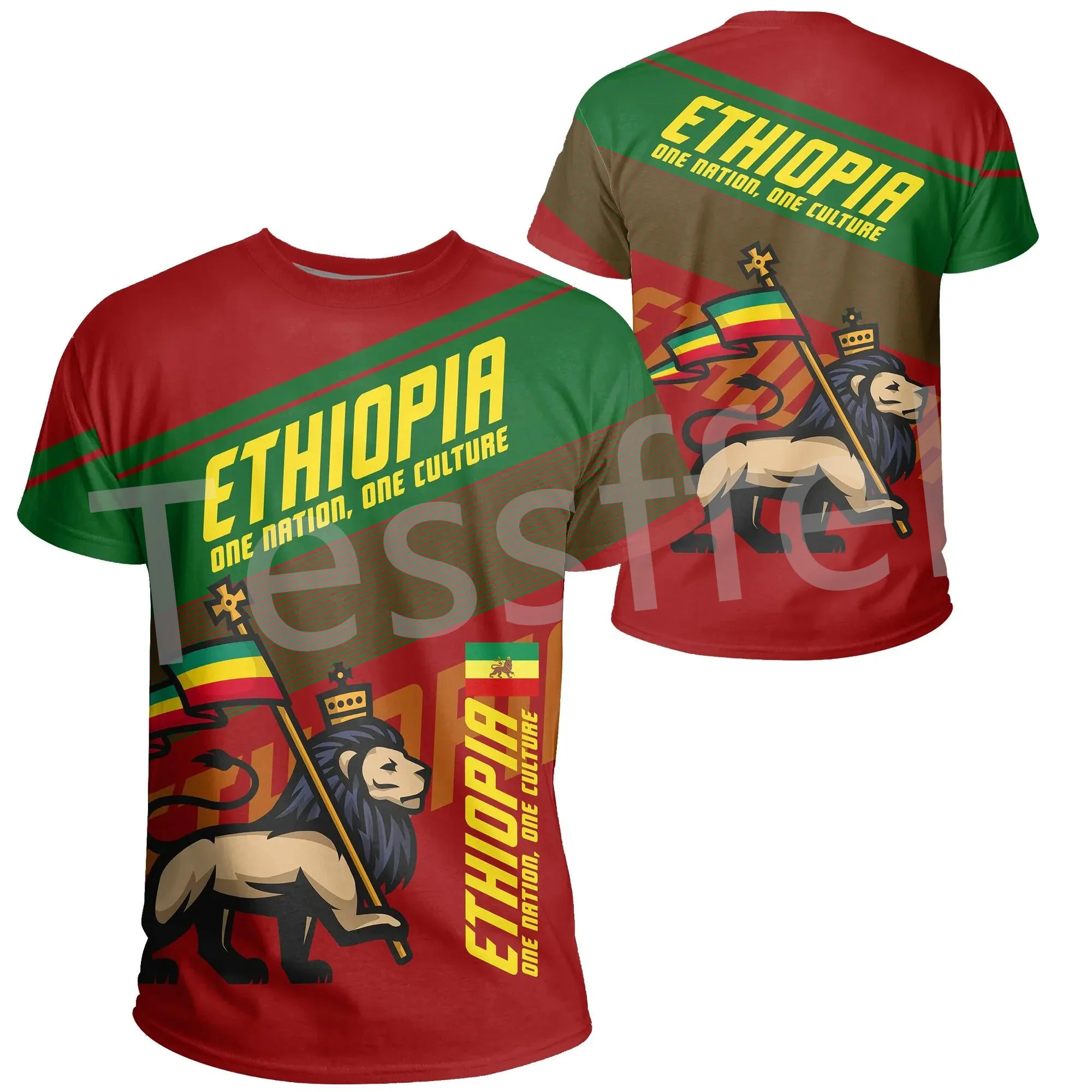 Tessffel Africa County Ethiopia King Native Tribe Lion 3DPrint Мужская/женская летняя повседневная футболка, футболки с короткими рукавами, уличная одежда A1