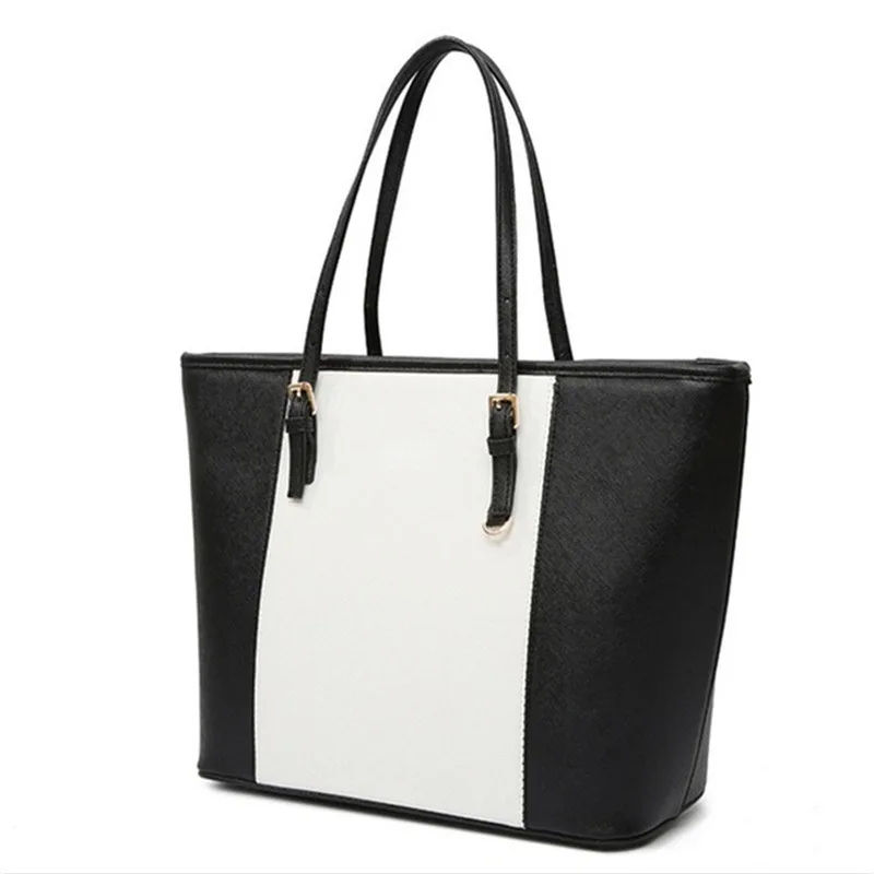 Сумка большой емкости 2023 Модная женская сумка из искусственной кожи, короткая сумка через плечо, черная Белая Роскошная сумка для покупок, дизайнерская сумка