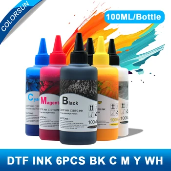 Colorsun 6*100 мл DTF Ink Kit PET Film Transfer Ink Для DTF Direct Transfer Film Printer L805 L1800 R1390 все чернила для принтера DTF