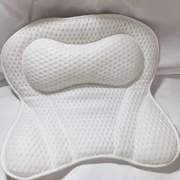 3D Мягкая белая массажная подушка в виде бабочки с присосками Губчатая подушка для СПА-ванны для комфорта шеи и спины Расслабляющее средство