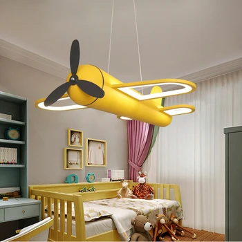 Современная светодиодная люстра Самолет для дома, детской комнаты, для маленьких мальчиков, красочная осветительная лампа для детского сада, светодиодная лампа для защиты глаз