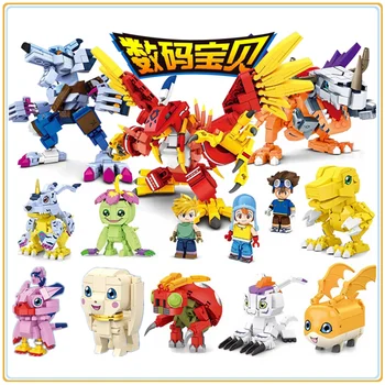 SEMBO BLOCK Digimon Adventure Аниме Блок Экшн Кукла Модель Garudamon Metal Greymon Детская Модель Головоломка Игрушка Подарок На День Рождения
