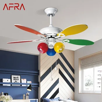 AFRA Nordic LED Fan Light Современный минимализм Ресторан Гостиная Кабинет Потолочный вентилятор Дистанционный Электрический Вентилятор