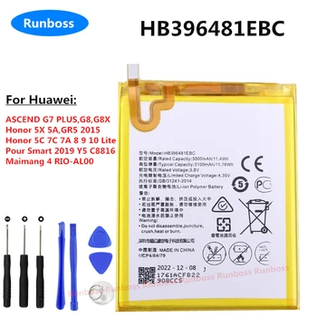 3100 мАч HB396481EBC Аккумулятор Для Huawei ASCEND G7 PLUS, G8, G8X Honor 5X, 5A, GR5 2015,5 C 7C 7A 8 9 10 Lite Pour Smart 2019 Y5 C8816