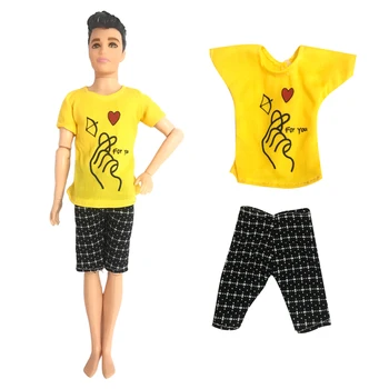NK 1 комплект 30-сантиметровой повседневной одежды ручной работы Prince Yellow Love, модный костюм для куклы Барби, аксессуары, друг для куклы Кен, подарочная игрушка