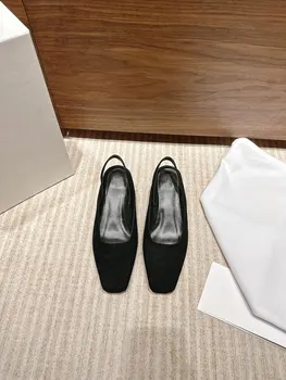 Totem * Женская обувь люксовых брендов, натуральная кожа, черные женские туфли на высоком каблуке в римском стиле, тонкие лодочки с квадратным носком, Женские сандалии