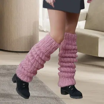 Женские зимние носки, уютные толстые вязаные зимние гольфы с противоскользящим теплым ворсом, гетры для ног, бахилы Jk для погоды