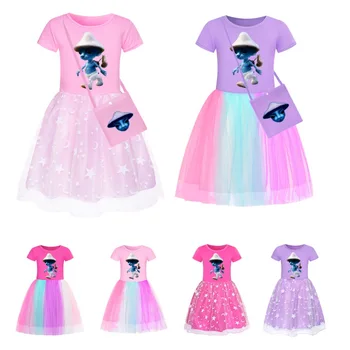 Новое платье принцессы Шайлушай, Детское Летнее платье с коротким рукавом, Повседневные платья для маленьких девочек, Детские платья для свадебной вечеринки на Хэллоуин
