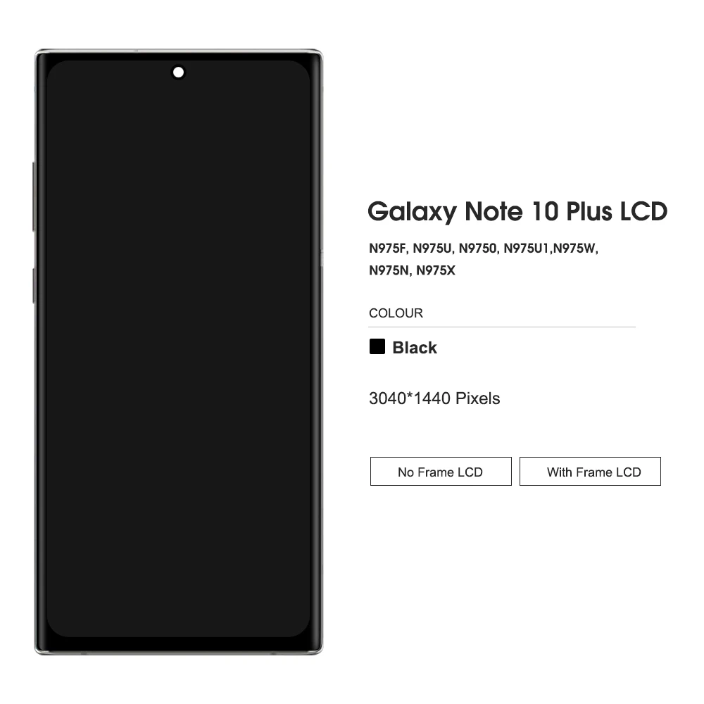 AMOLED Дисплей Note 10 Plus Для Samsung Galaxy note10 plus ЖК-Дисплей N975 N975F Сенсорный Экран С рамкой Дигитайзер В сборе Заменить