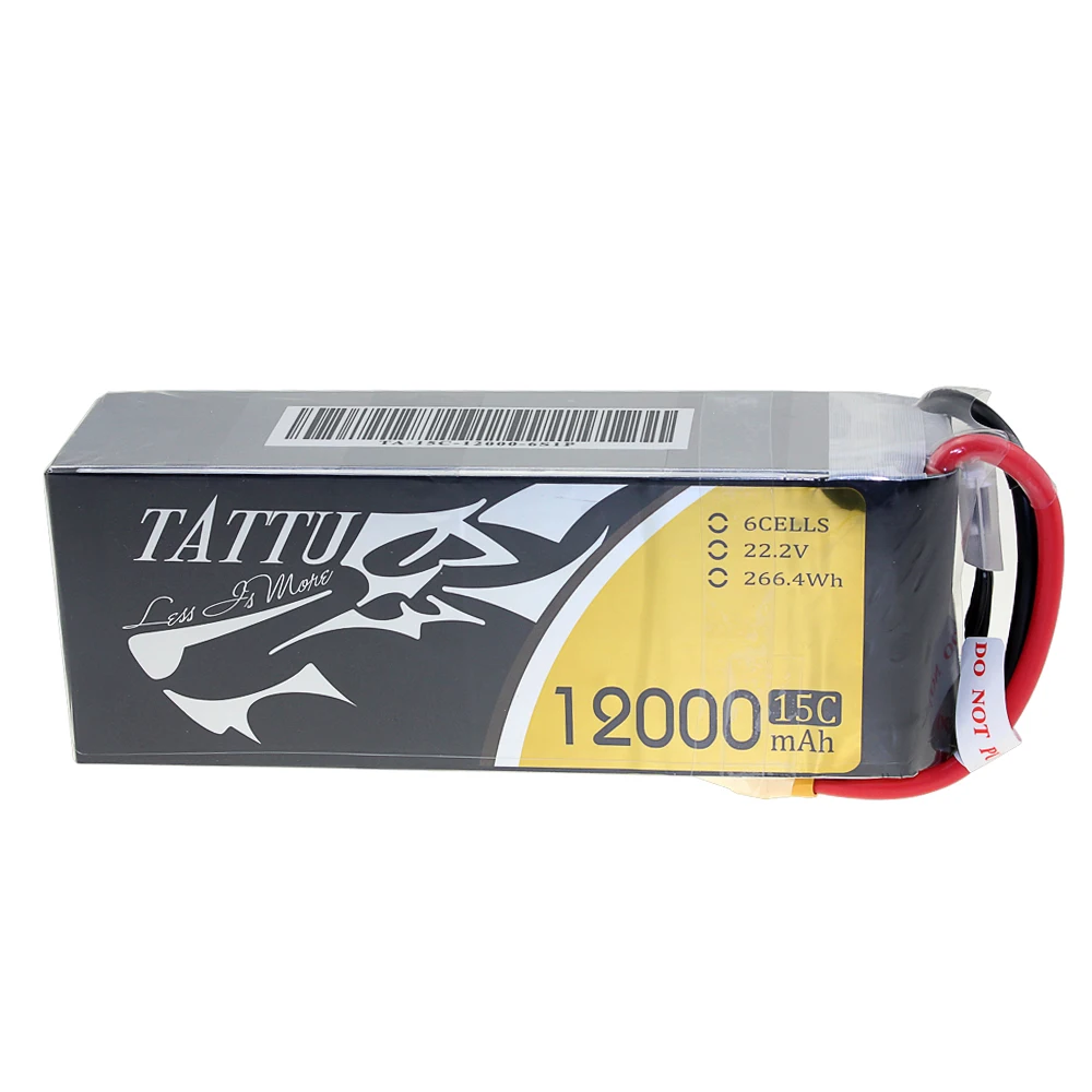 Tattu 22,2 V 12000mAh 15C 6S LiPo Аккумуляторная Батарея с разъемом XT90-S для DJI S800 DJI S900 S1000 Walkera QR X800